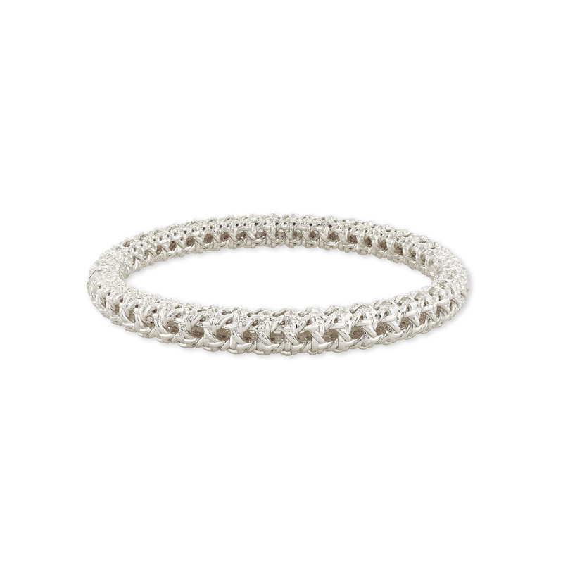 Kendra Scott Natalie Hinge Bangle Bracelet in Silver, S/M