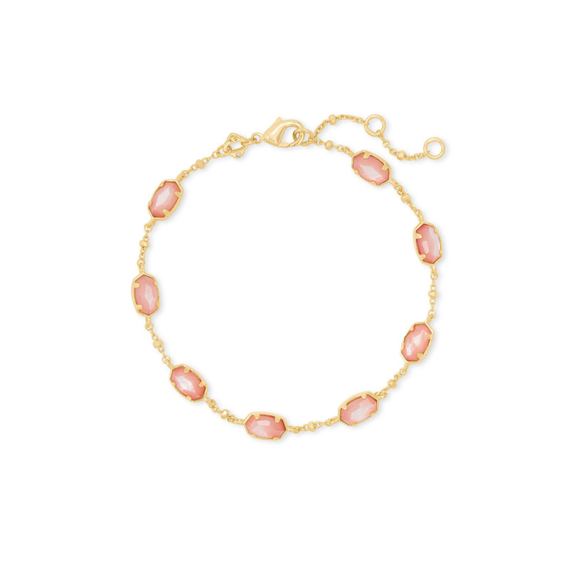 Kendra Scott Emilie Gold Tone Chain Bracelet in Mother Of Pearl