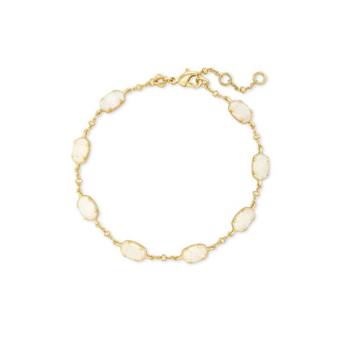 Kendra Scott Emilie Gold Tone Chain Bracelet in Iridescent Drusy
