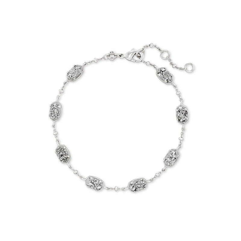 Kendra Scott Emilie Silver Tone Chain Bracelet in Platinum Drusy