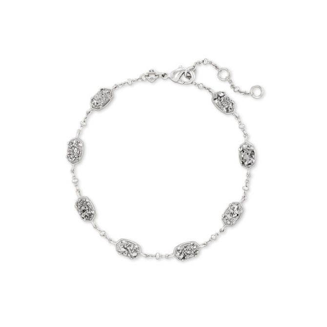 Kendra Scott Emilie Silver Tone Chain Bracelet in Platinum Drusy