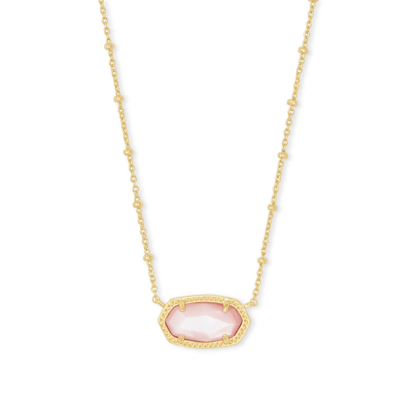 Kendra Scott Elisa Satellite Gold Tone Pendant Necklace in Rose Mother of Pearl