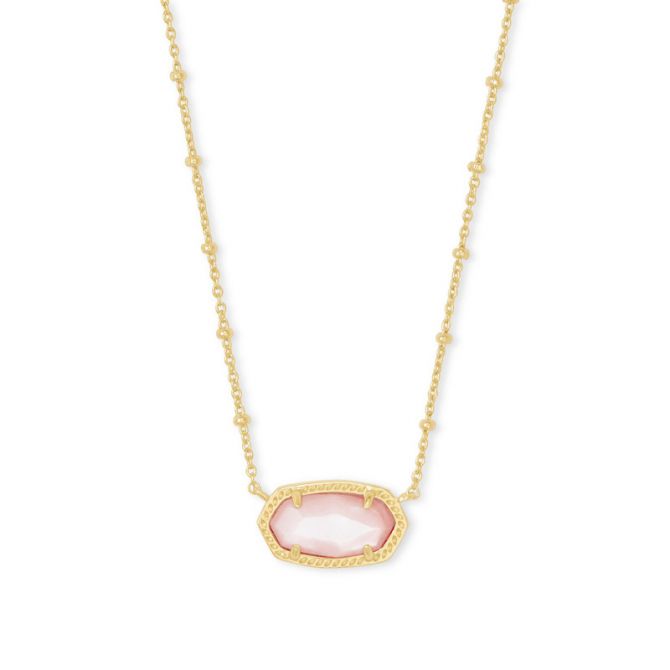 Kendra Scott Elisa Satellite Gold Tone Pendant Necklace in Rose Mother of Pearl