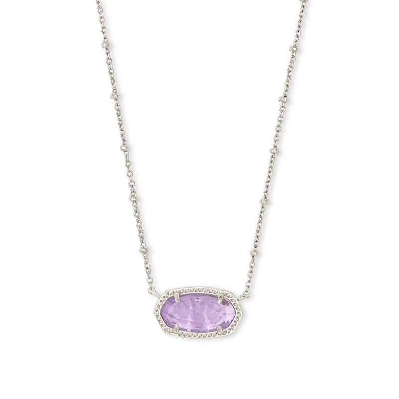 Kendra Scott Elisa Satellite Silver Pendant Necklace in Purple Amethyst