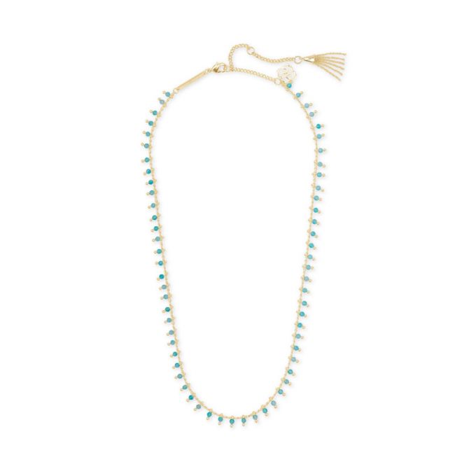 Kendra Scott Jenna Gold Tone Choker Necklace in Teal Amazonite