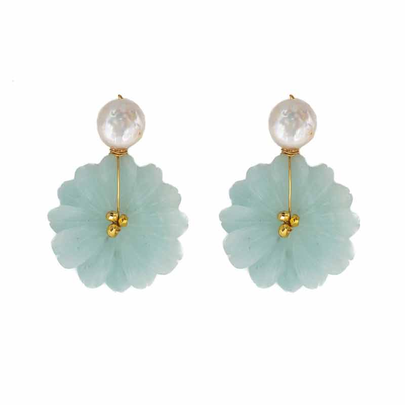Hazen & Co Maui Earrings, Aquamarine