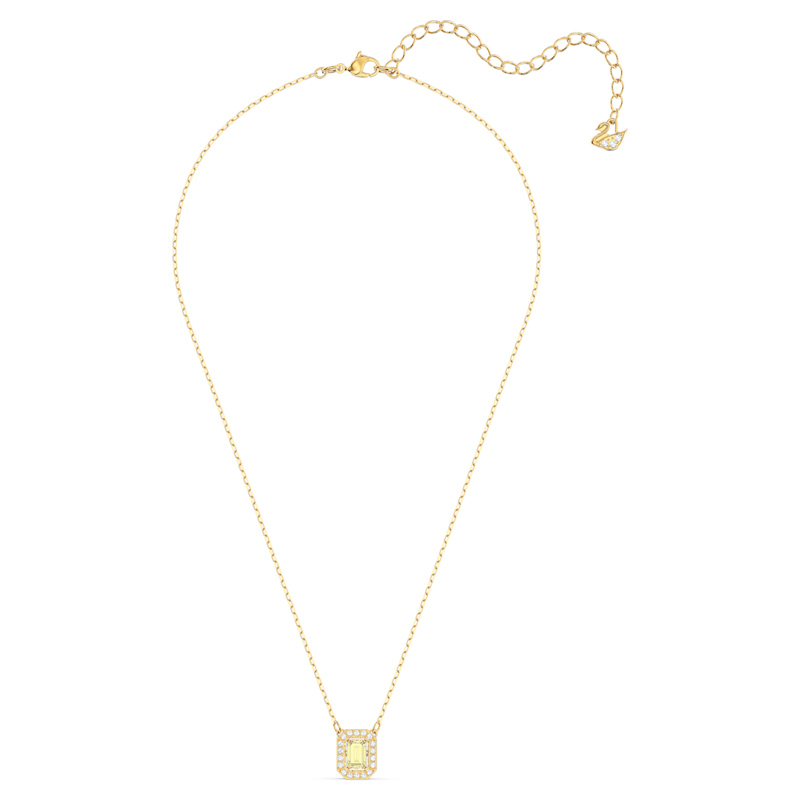 Swarovski Millenia Square Zirconia Necklace, Yellow Gold Tone