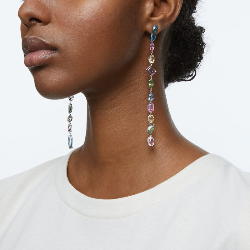 Swarovski Gema Extra Long Drop Earrings, Multicolored