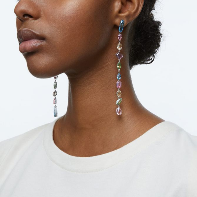 【Swarovski】 Gema 5639328 5600979 Swarovski Gema Drop Earrings - Extra Long - Multicolored