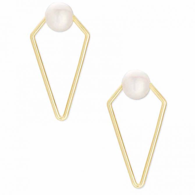 Kendra Scott Demi Open Frame Earrings in Gold Tone