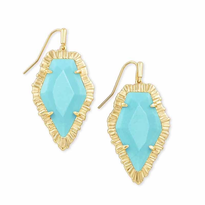 Kendra Scott Tessa Gold Tone Drop Earrings in Light Blue Magnesite