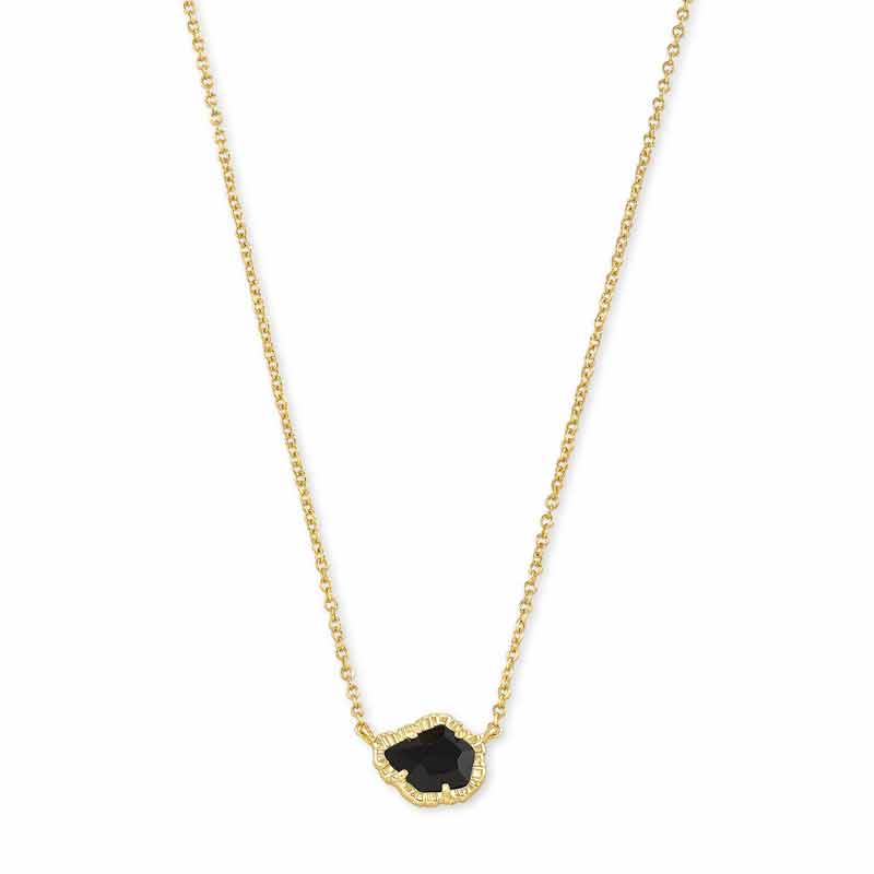 Kendra Scott Tessa Gold Tone Pendant Necklace in Black Obsidian