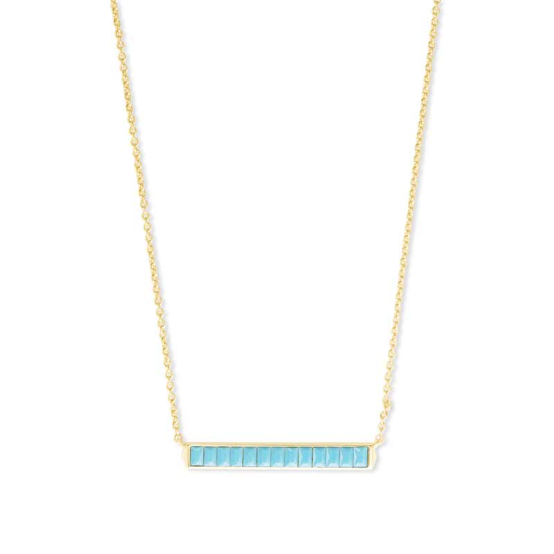 Kendra Scott Jack Gold Tone Pendant Necklace in Turquoise Crystal