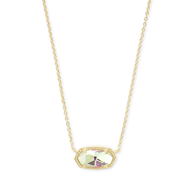 Kendra Scott Gold Tone Elisa Necklace in Dichroic Glass