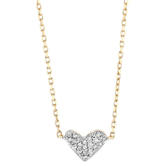 Kendra Scott Heart 14k Yellow Gold Pendant Necklace in White Diamonds
