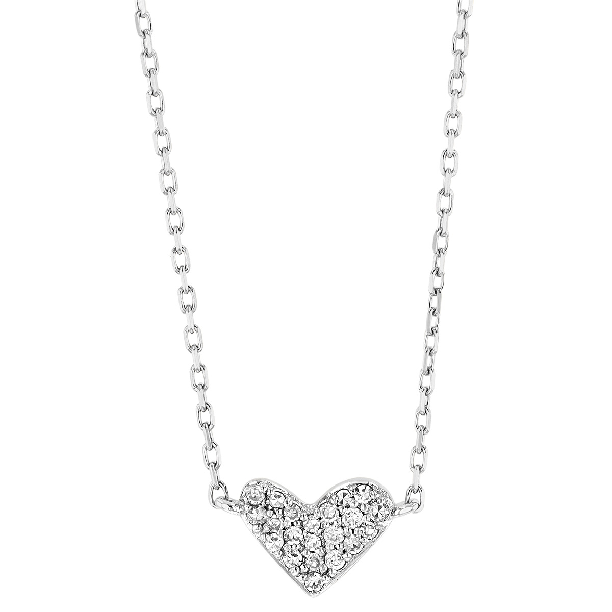 Kendra Scott Heart 14k White Gold Pendant Necklace in White Diamonds