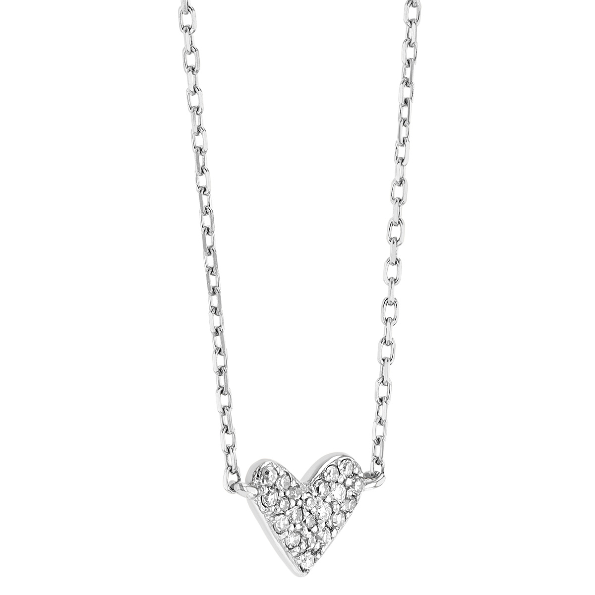 Kendra Scott Heart 14k White Gold Pendant Necklace in White Diamonds
