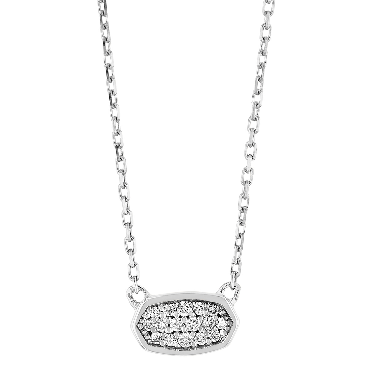 Kendra Scott Marisa Pendant Necklace in White Diamond and 14k White Gold