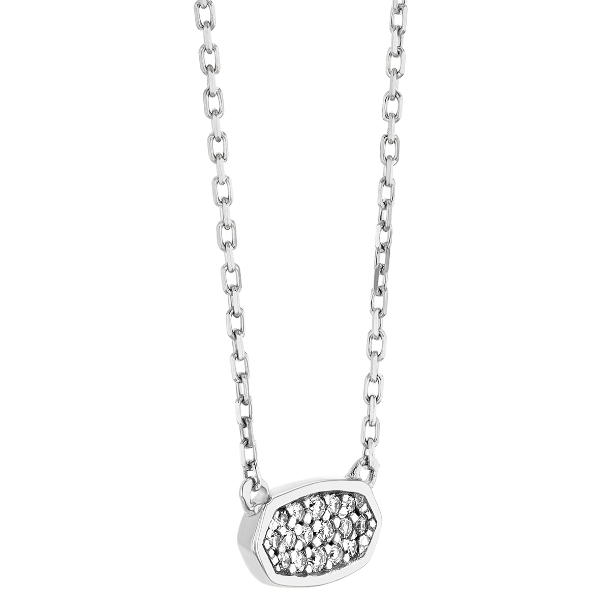 Kendra Scott Marisa Pendant Necklace in White Diamond and 14k White Gold