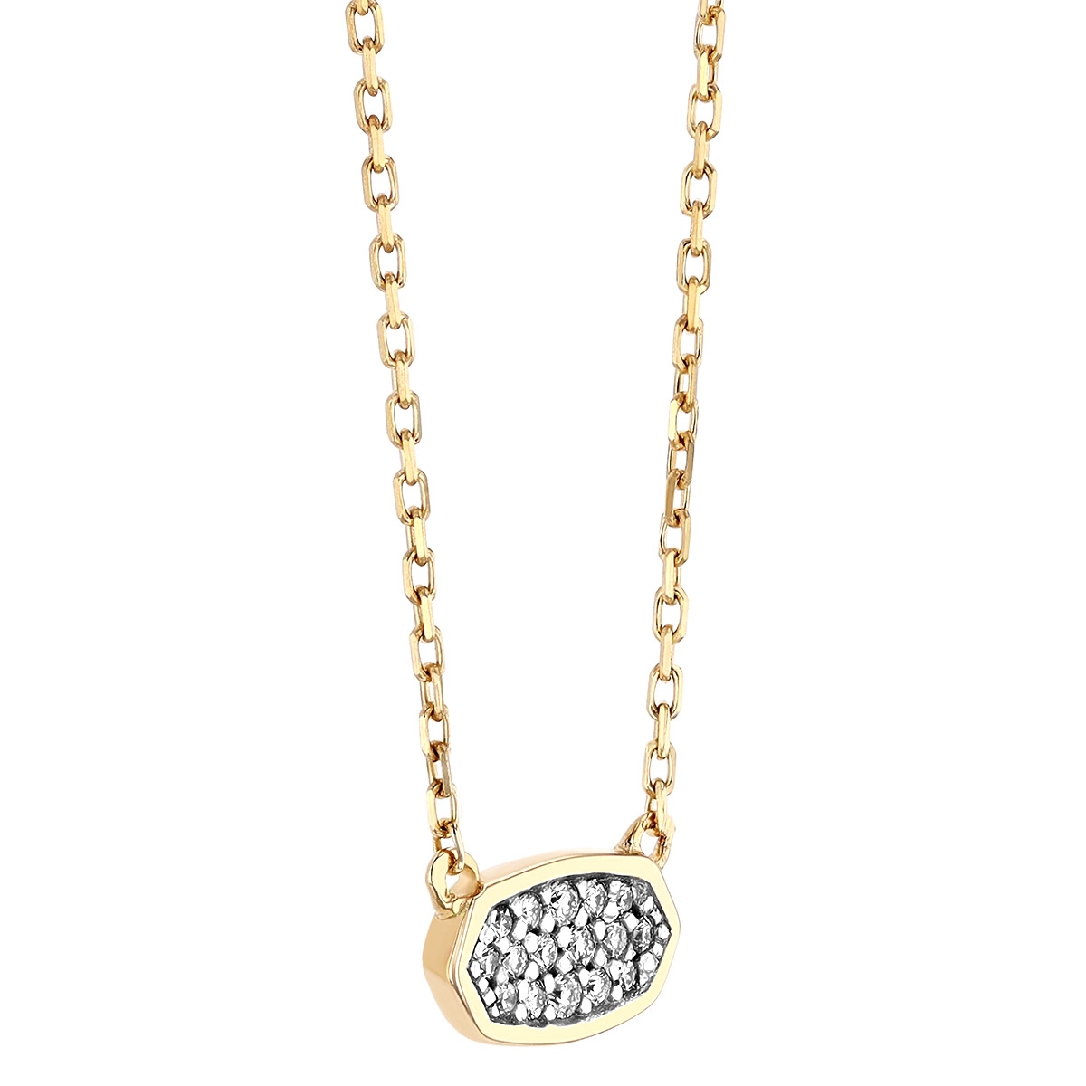 Kendra Scott Marisa Pendant Necklace in White Diamond and 14K Yellow Gold