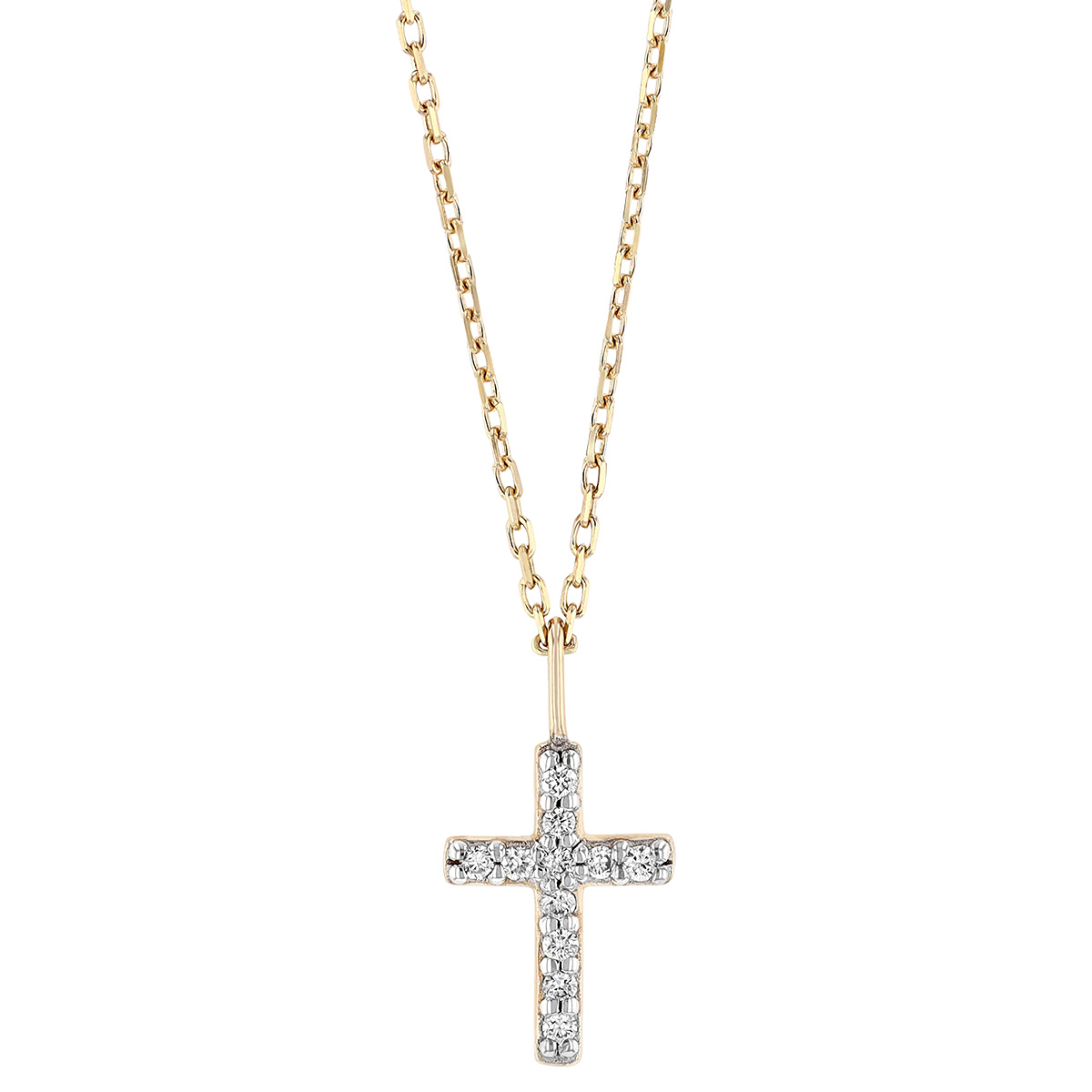 Kendra Scott Cross 14K Yellow Gold Pendant Necklace in White Diamonds