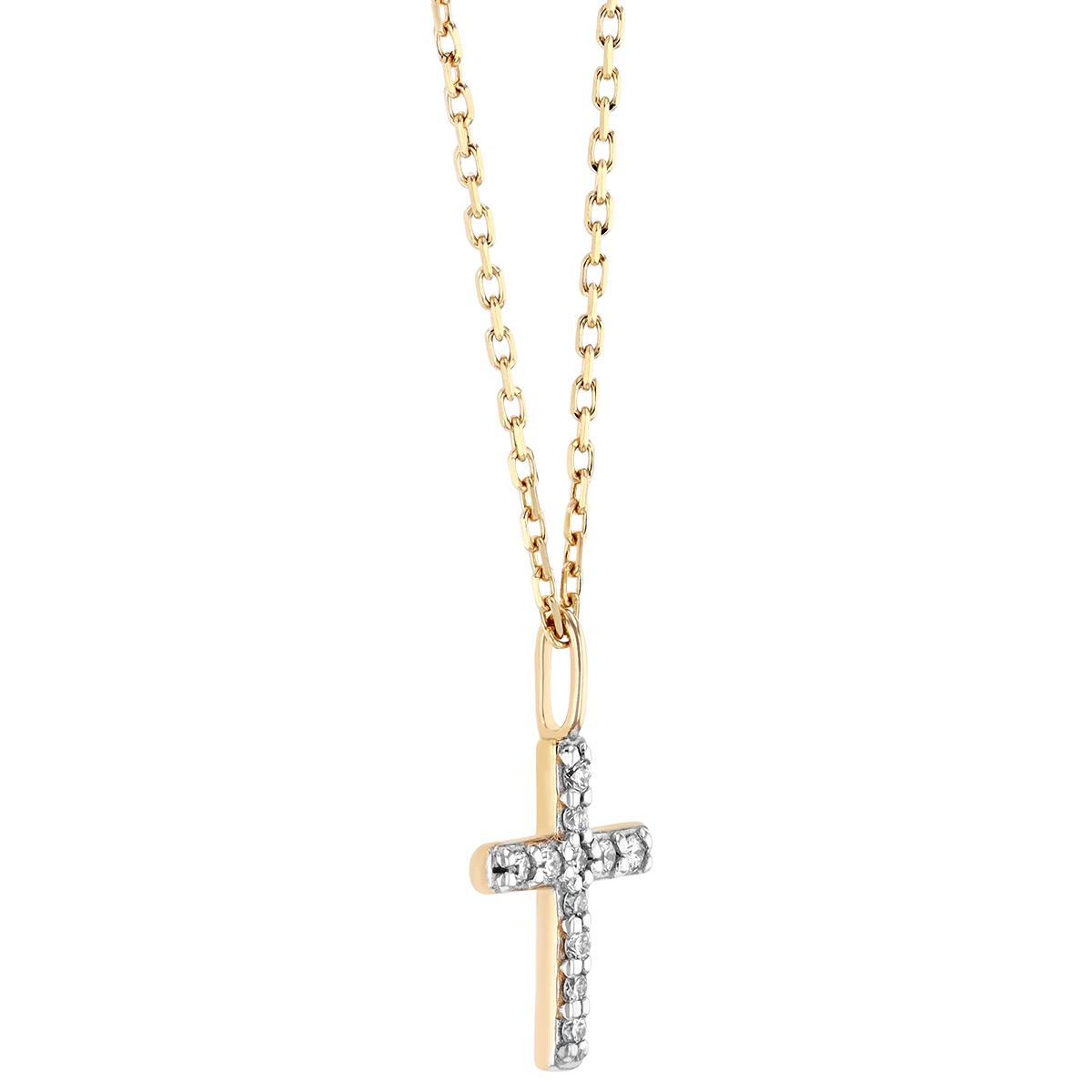 Kendra Scott Cross 14K Yellow Gold Pendant Necklace in White Diamonds