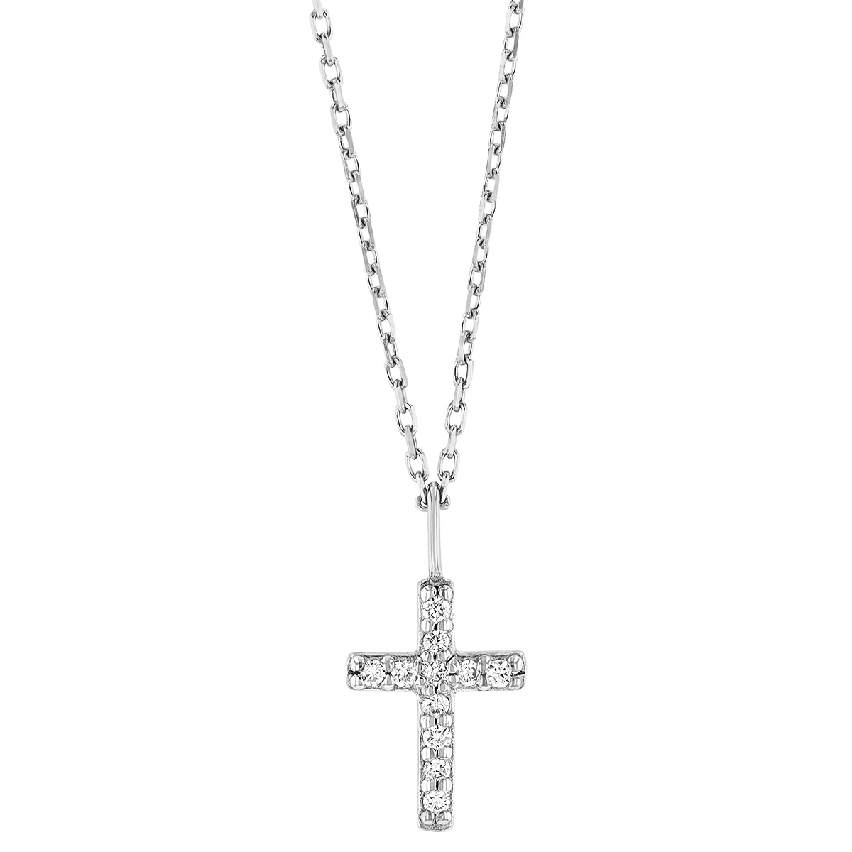 Kendra Scott Cross 14K White Gold Pendant Necklace in White Diamonds