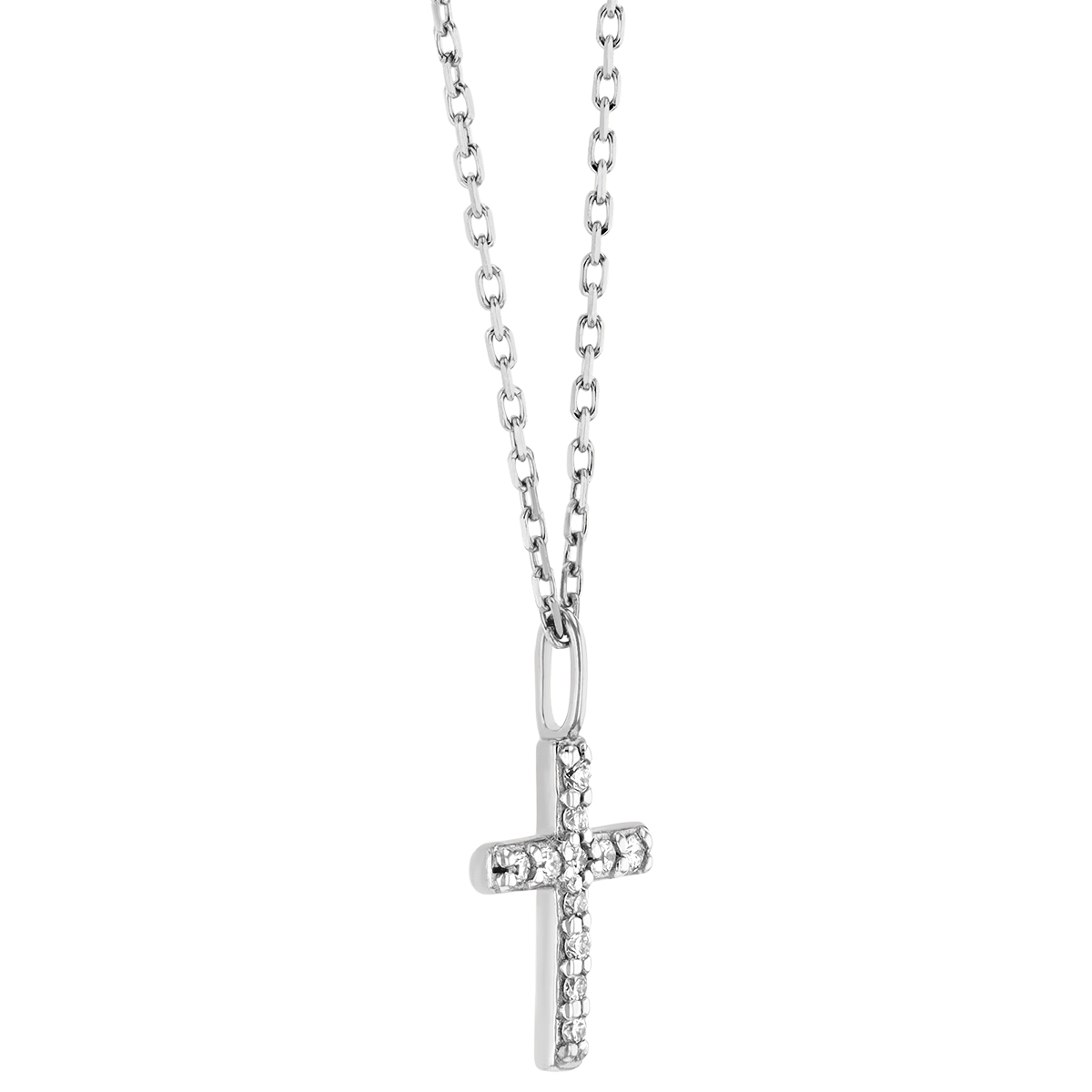 Kendra Scott Cross 14K White Gold Pendant Necklace in White Diamonds