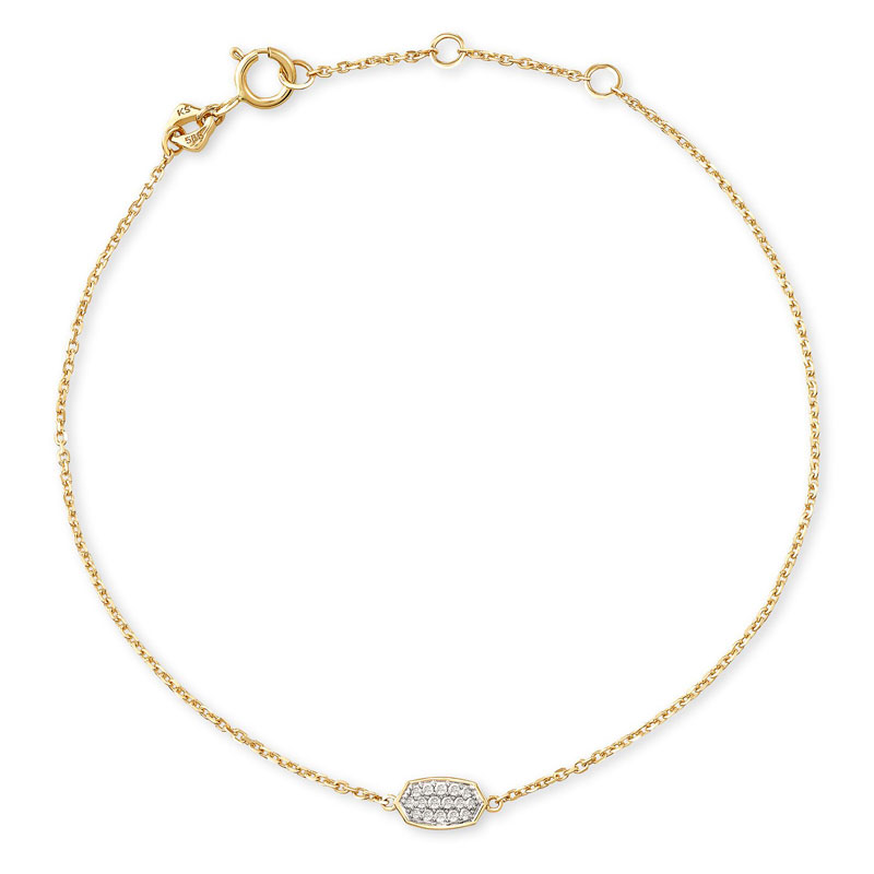 Kendra Scott Millicent Bracelet in White Diamond and 14k Yellow Gold