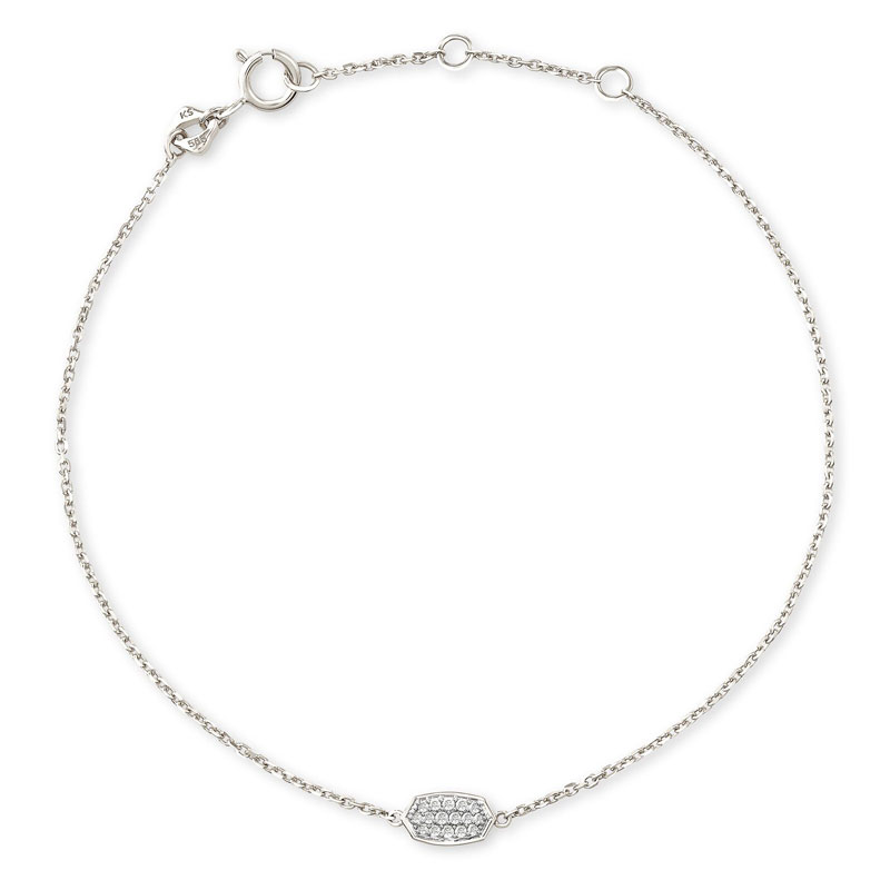 Kendra Scott Millicent Bracelet in White Diamond and 14k White Gold