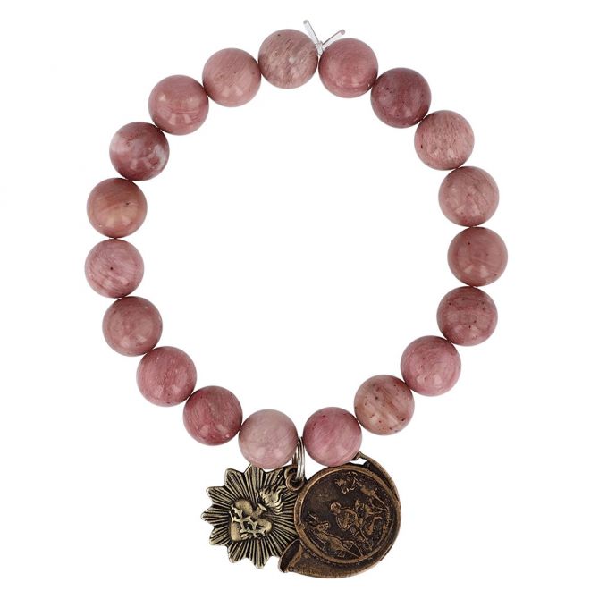 Miracle Icons by Mary Jo Pane Rhodonite 10mm Beaded Bracelet