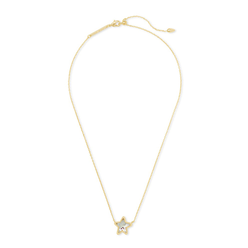 Kendra Scott Jae Star Gold Tone Pendant Necklace in Dichroic Glass