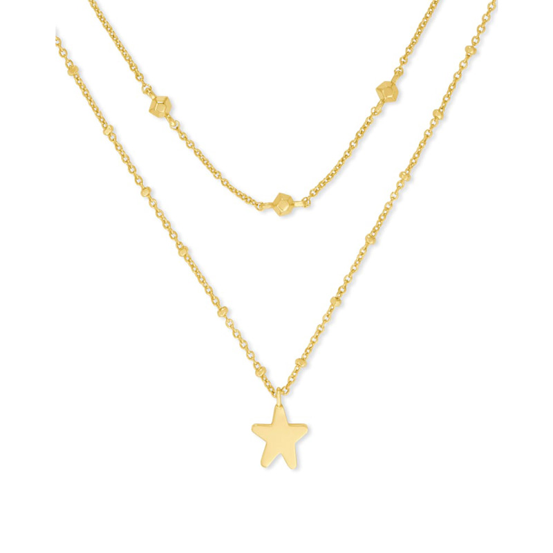 Kendra Scott Jae Star Multi Strand Necklace in Gold Tone