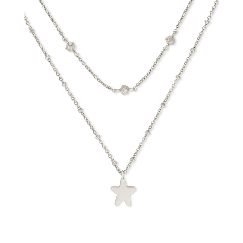 Kendra Scott Jae Star Multi Strand Necklace in Silver Tone