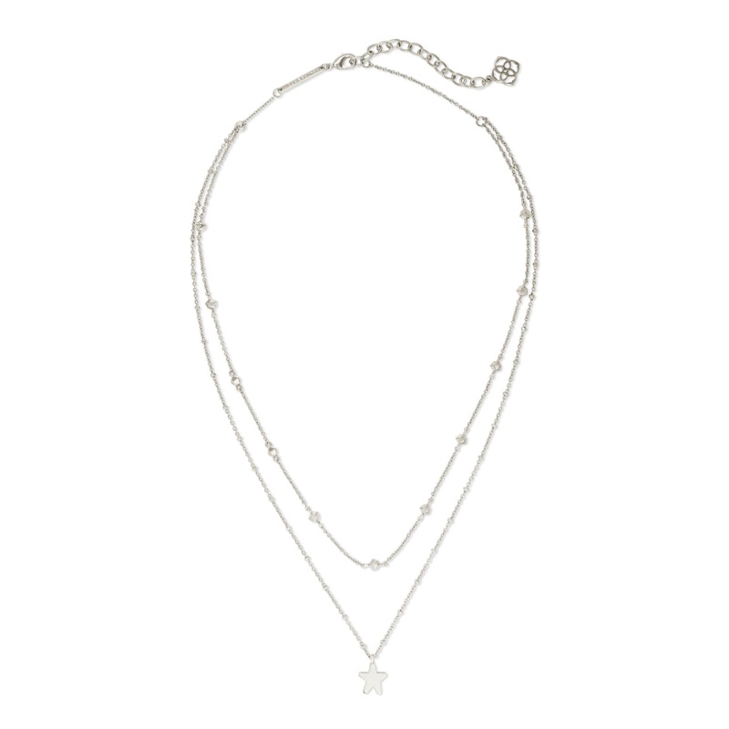Kendra Scott Jae Star Multi Strand Necklace in Silver Tone