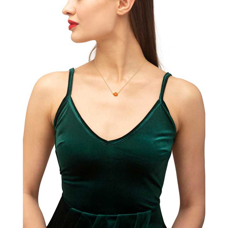 Kendra Scott Tessa Gold Tone Small Pendant Necklace in Papaya Mother of Pearl