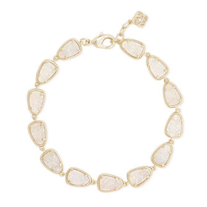 Kendra Scott Susanna Gold Tone Link Bracelet in Iridescent Drusy