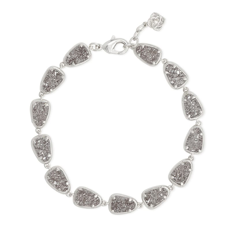 Kendra Scott Susanna Silver Tone Link Bracelet in Platinum Drusy