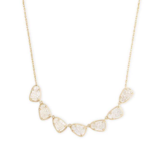 Kendra Scott Susanna Gold Tone Collar Necklace in Iridescent Drusy