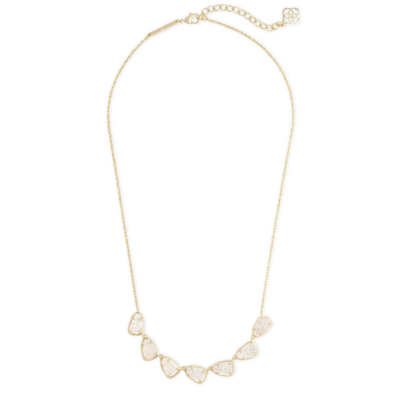 Kendra Scott Susanna Gold Tone Collar Necklace in Iridescent Drusy
