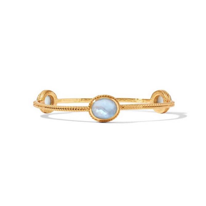 Julie Vos Calypso Bangle in Iridescent Chalcedony Blue