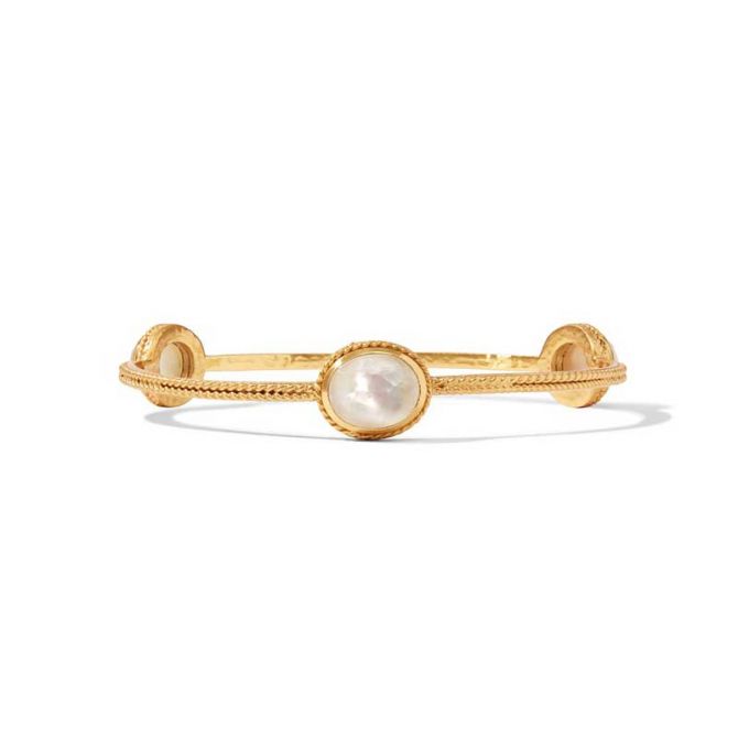Julie Vos Calypso Bangle in Iridescent Clear Crystal