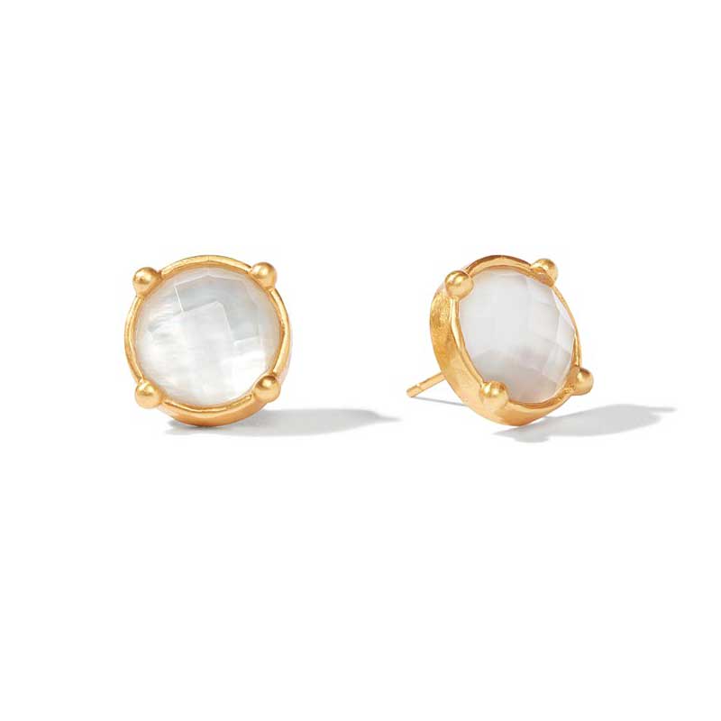 Julie Vos Honey Stud Earrings in Iridescent Clear Crystal