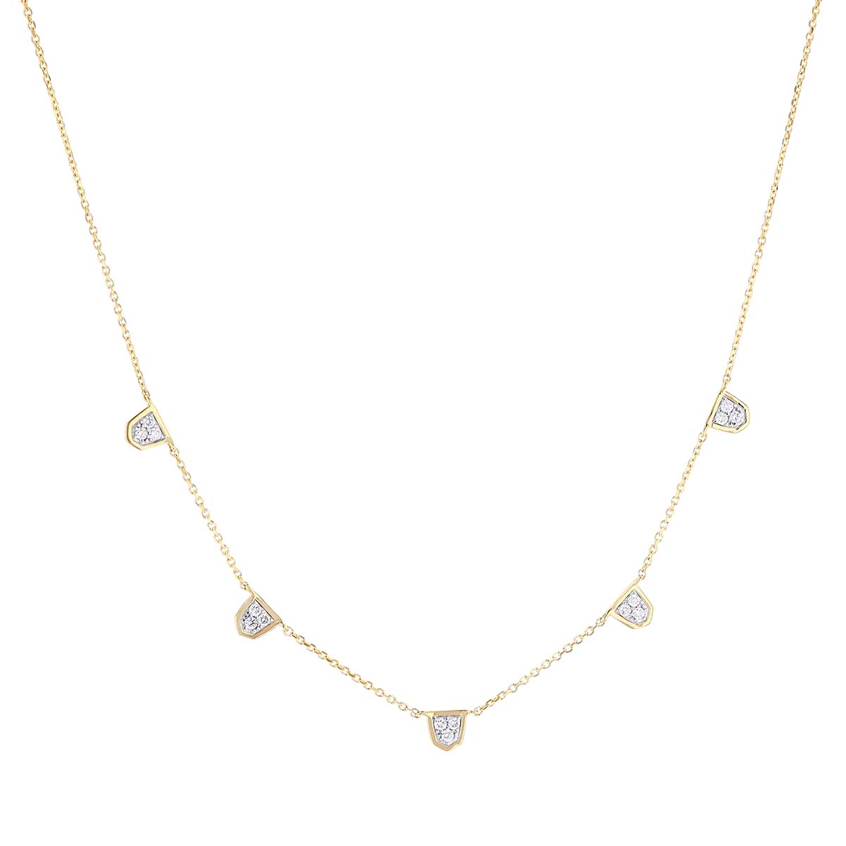 Kendra Scott Shannon 14k Yellow Gold Collar Necklace in White Diamond