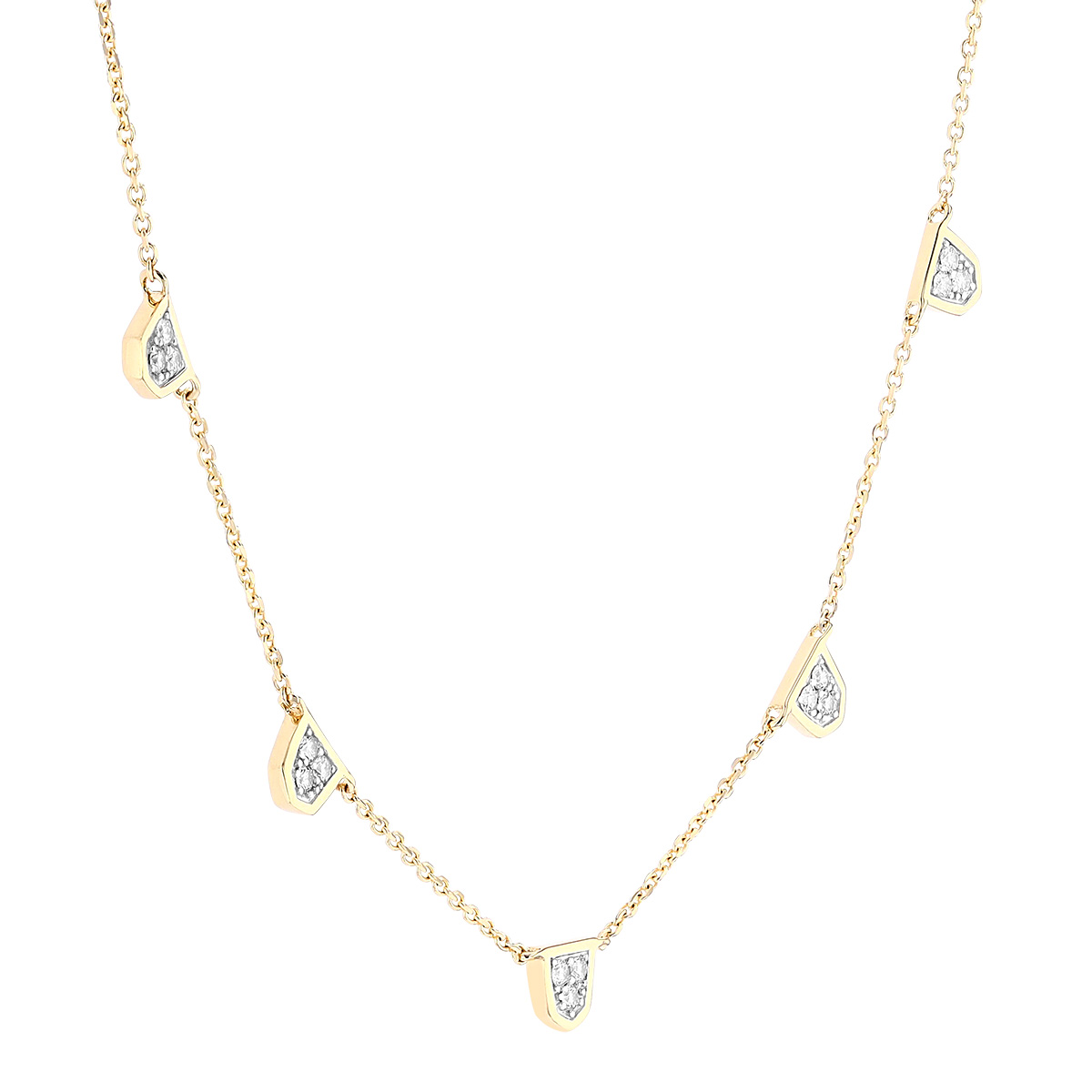 Kendra Scott Shannon 14k Yellow Gold Collar Necklace in White Diamond