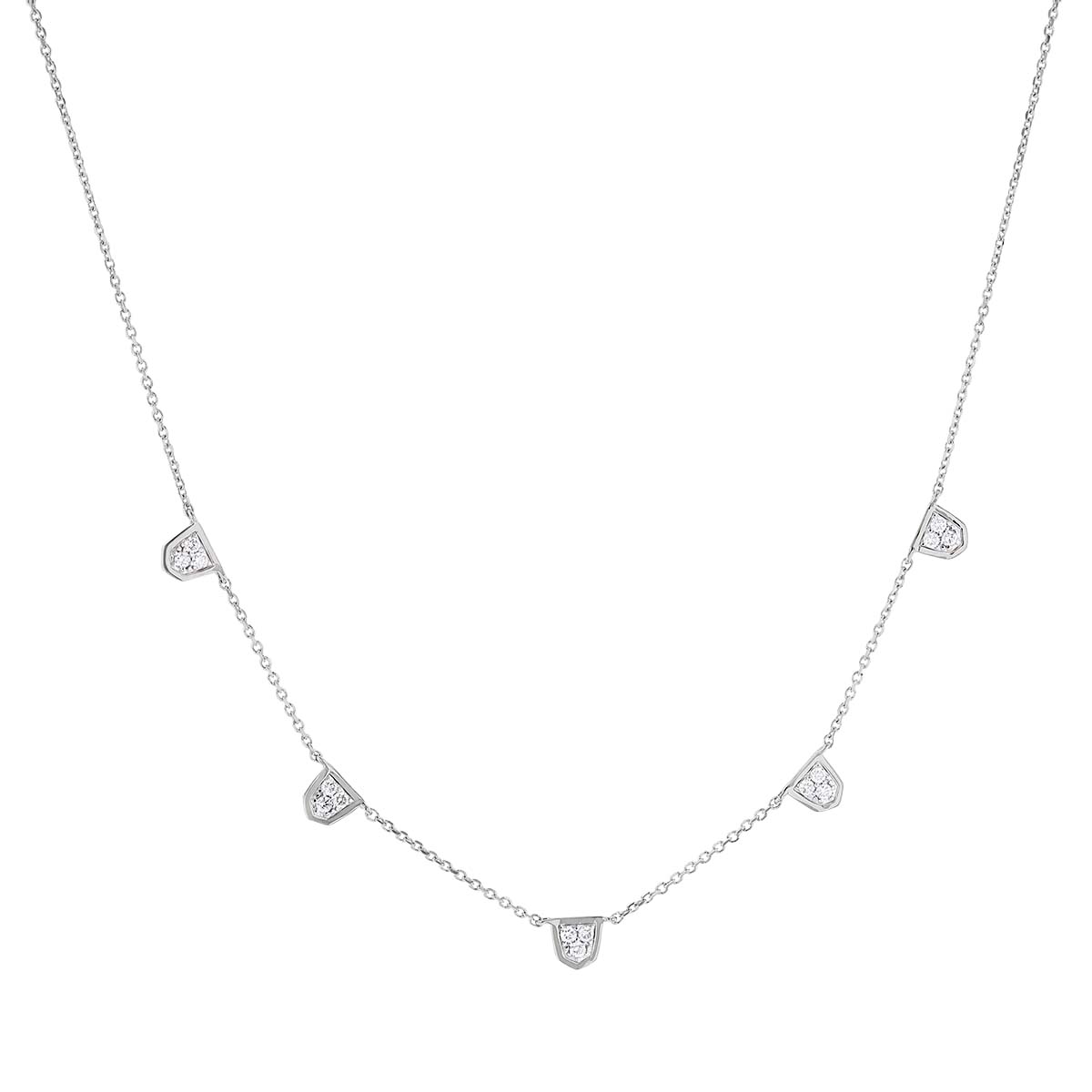 Kendra Scott Shannon 14k Rose Gold Collar Necklace in White Diamond