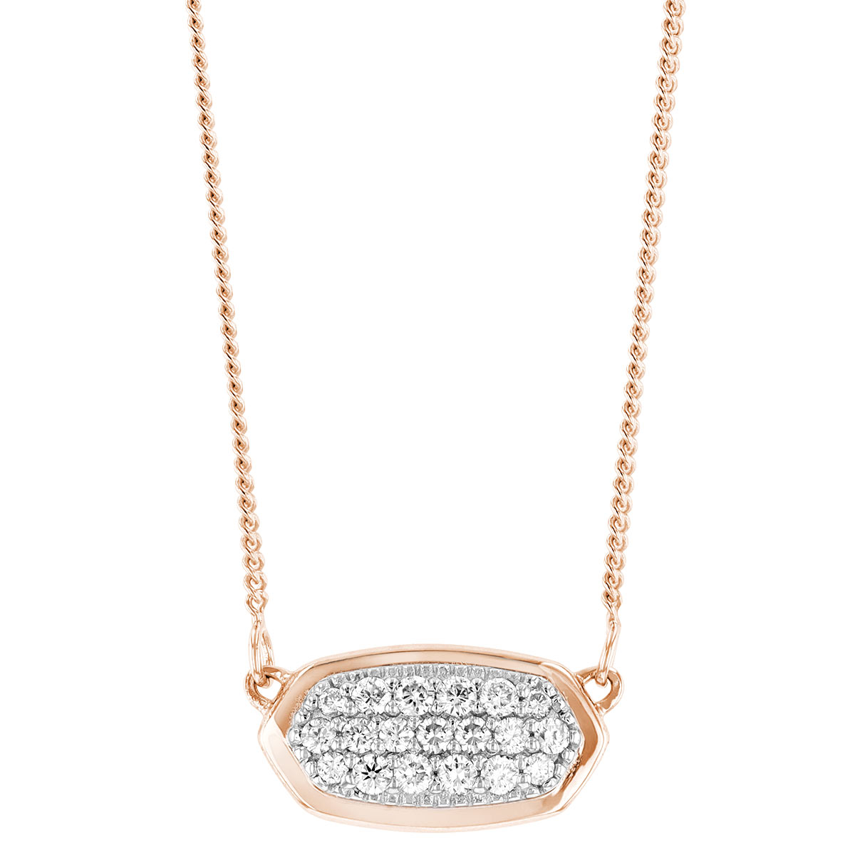 Kendra Scott Lisa Pendant Necklace in Pave Diamond and 14k Rose Gold