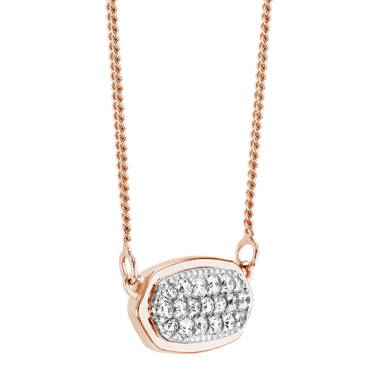 Kendra Scott Lisa Pendant Necklace in Pave Diamond and 14k Rose Gold