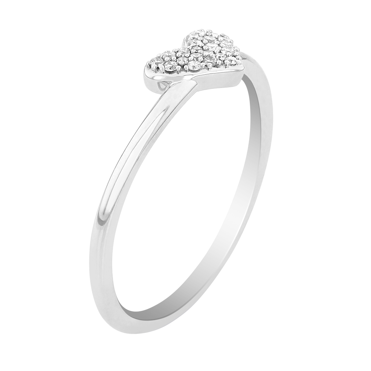 Kendra Scott Heart 14k White Gold Tone Ring in White Diamond