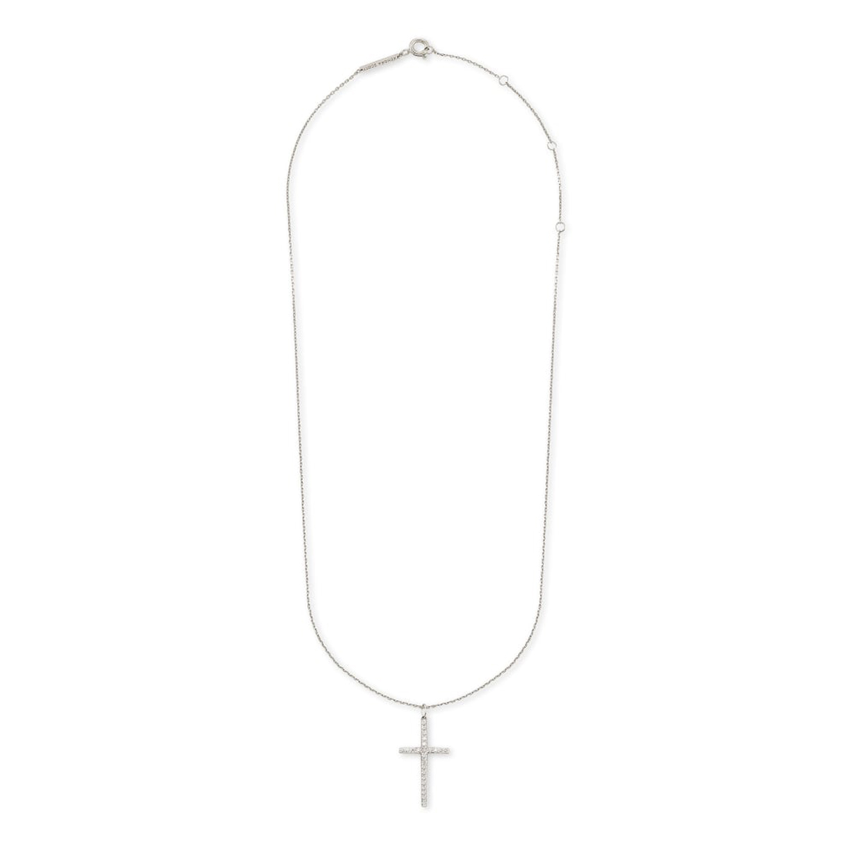 Kendra Scott Large Cross 14k White Gold Pendant Necklace in White Diamond